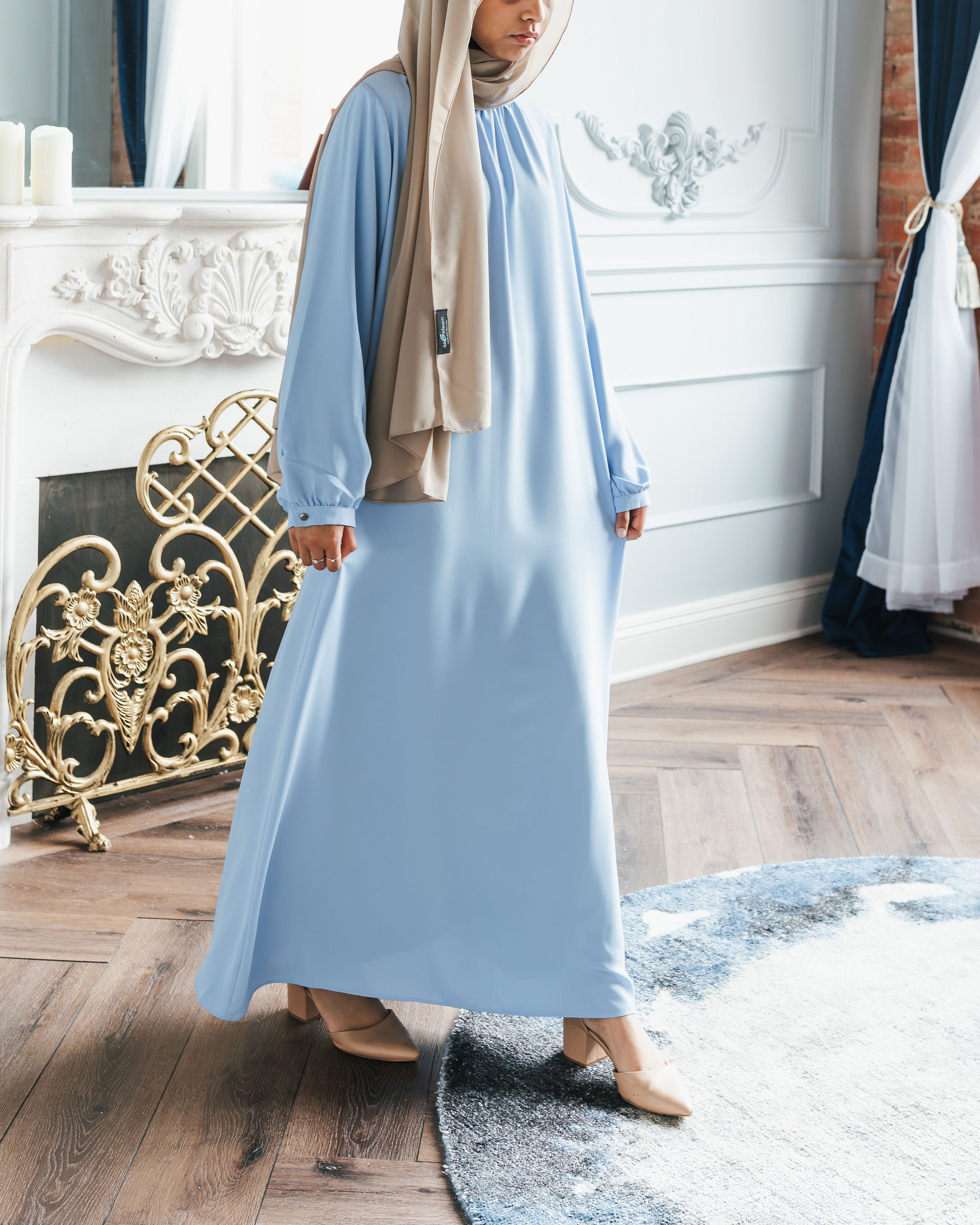 Powder Blue Blouse Abaya