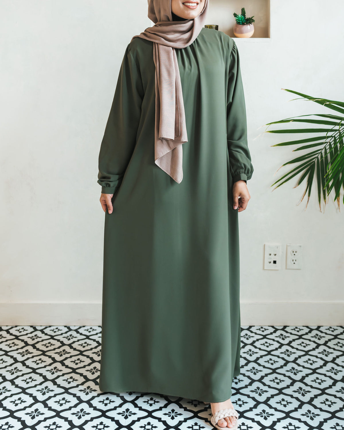 Olive Green Blouse Abaya