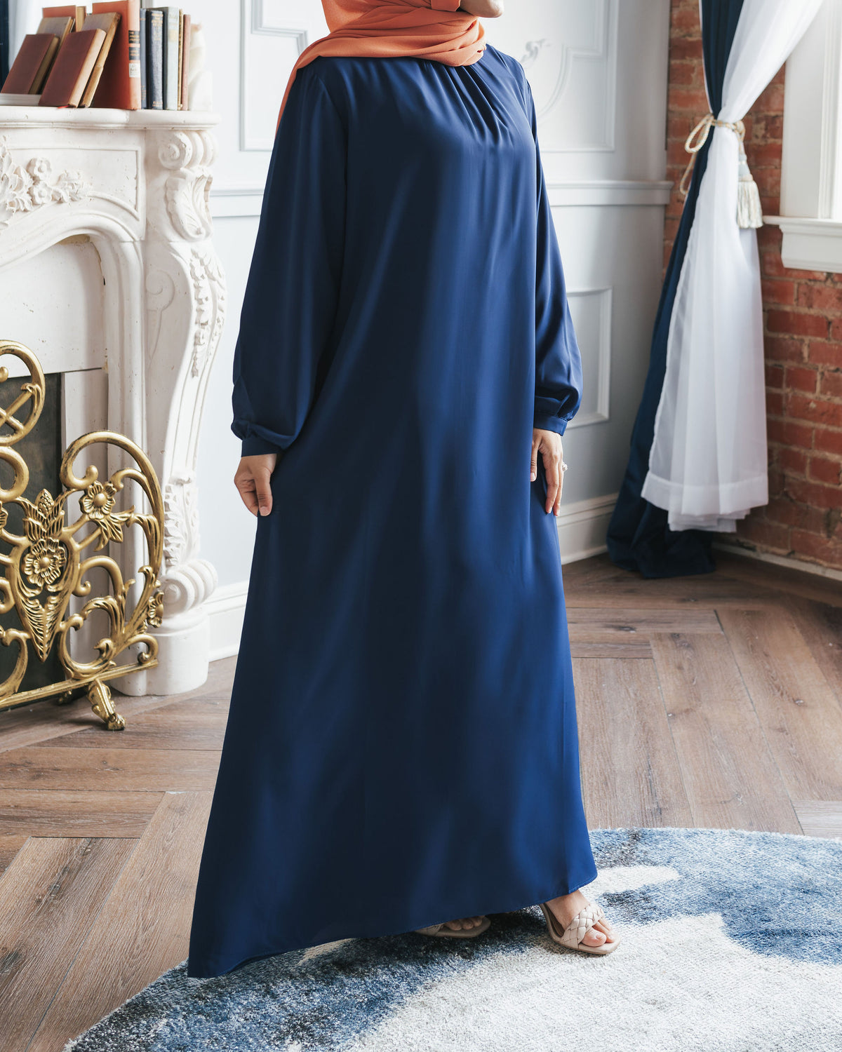 Navy Blue Blouse Abaya