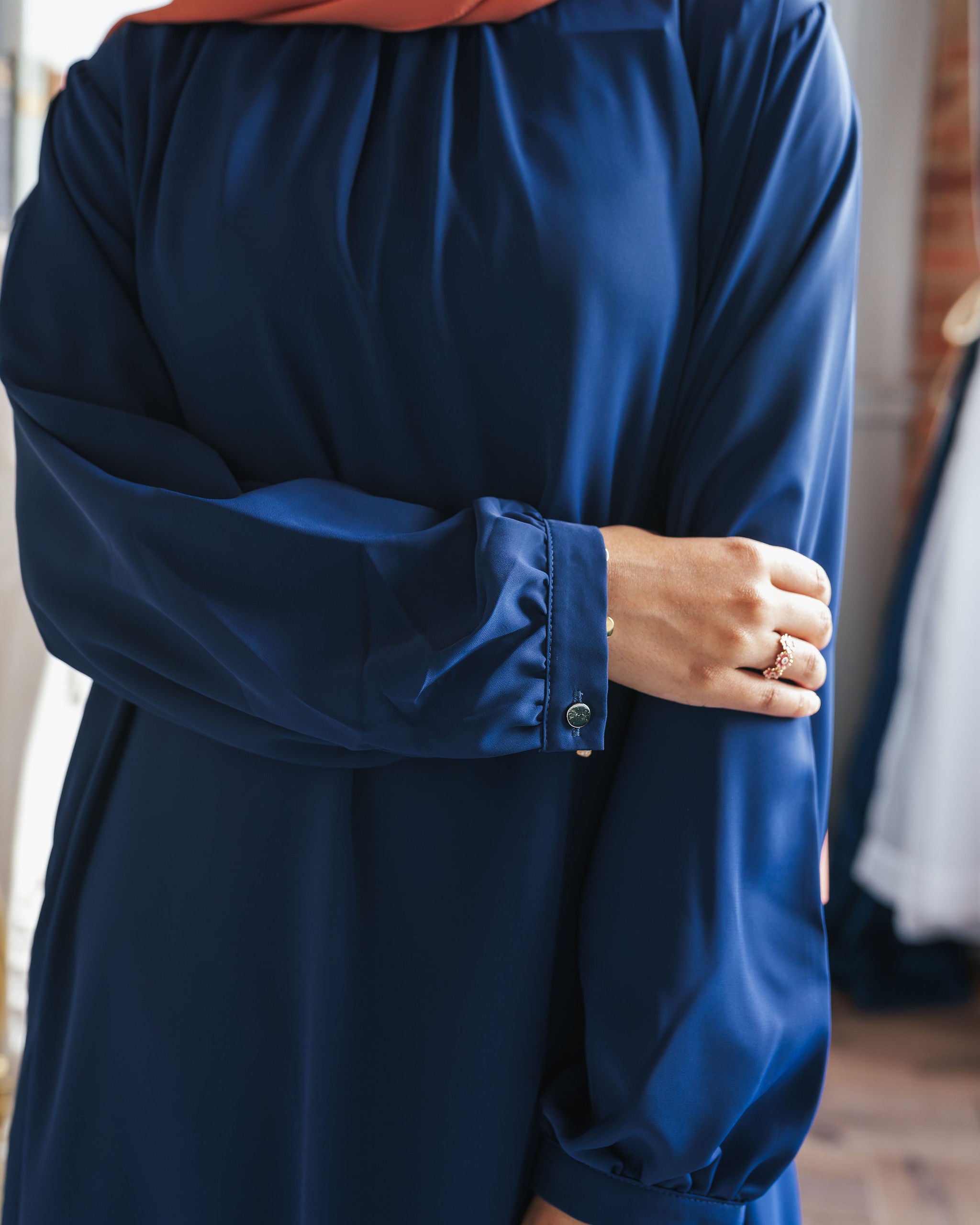 Navy Blue Blouse Abaya