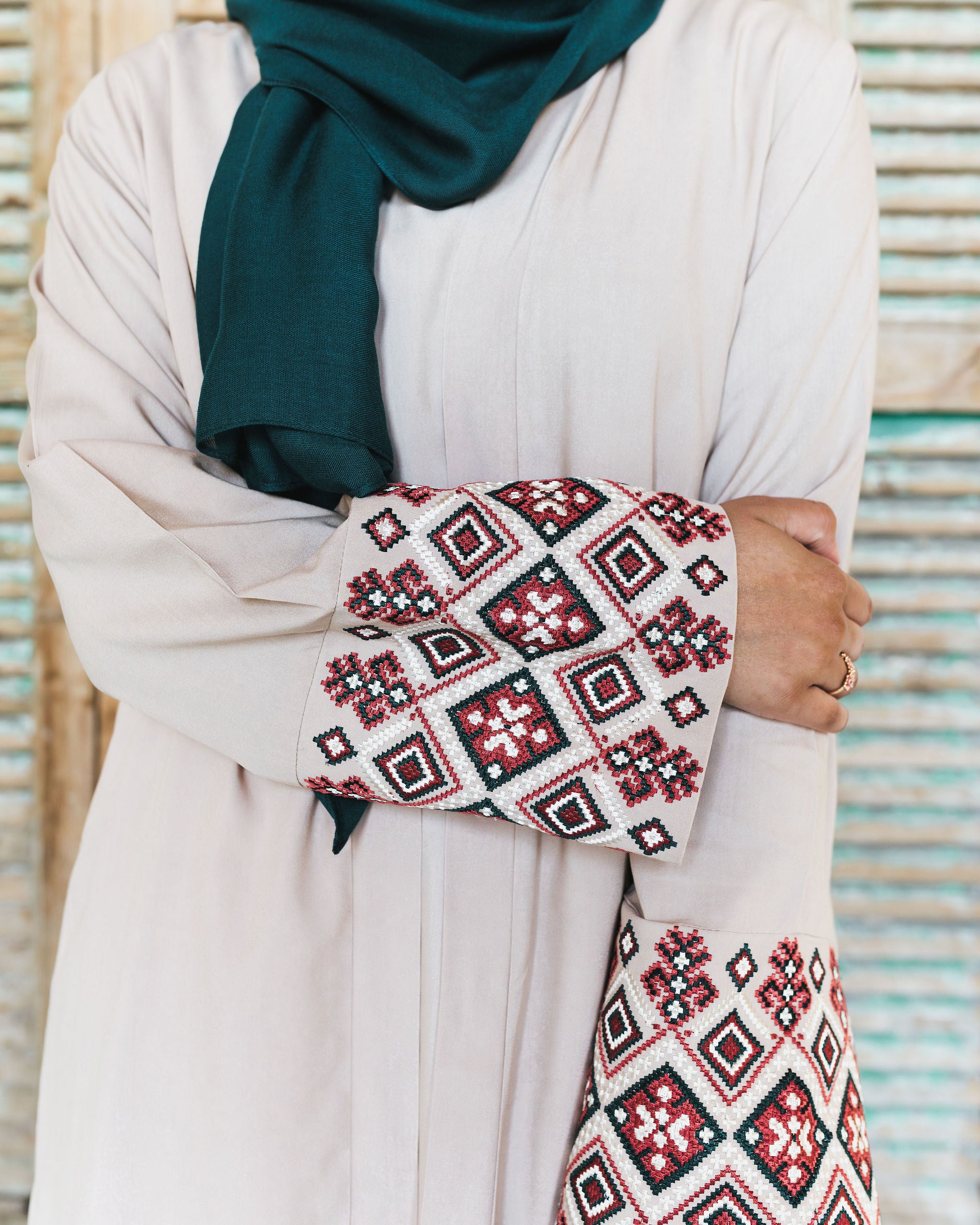 Beige Marina Embroidered Kimono