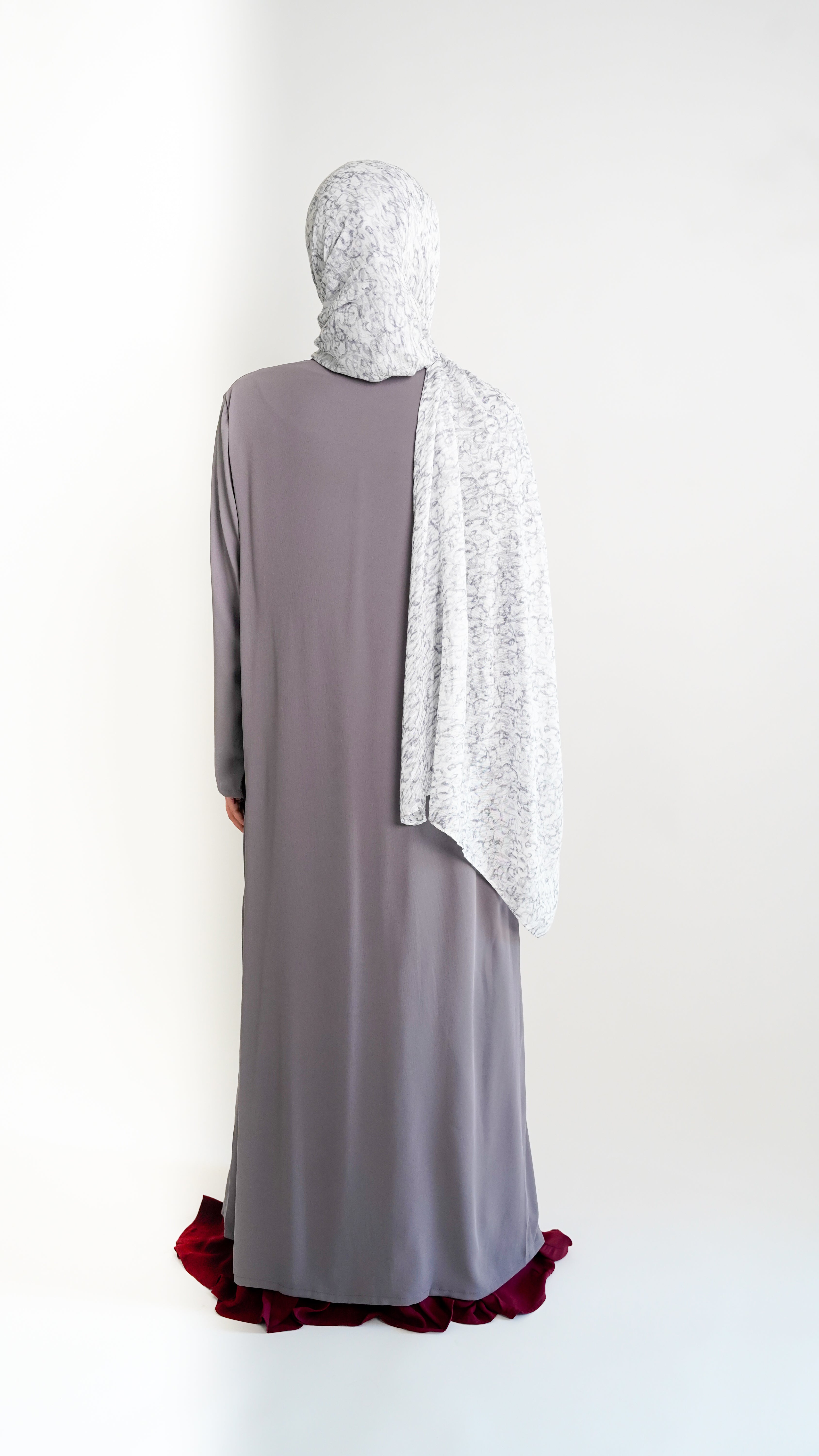 Grey Full-Length Sheer Cardigan