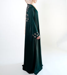 Emerald Green Embroidered Back Kimono